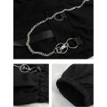 2023 Spring Summer Cargo Women's Pants Punk Black Female Joggers Streetwear Harem Ankle-Length Trousers with chain. 