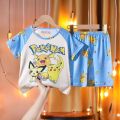 Pokemon Pikachu Summer Short Sleeve Shorts Cartoon Toddler Girls Pajamas Set Anime Figure Children Clothing Boys Fashion Clothes. 