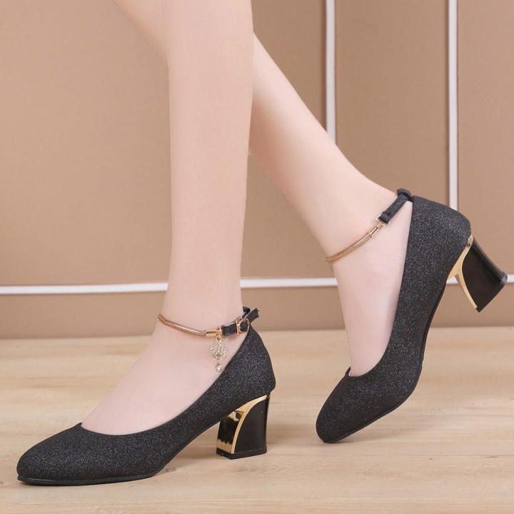 Women's%20Fashion%20Solid%20Round%20Toe%20Chunky%20Heels%20Wedding%20Work%20High%20Heels%20Shoes%20-%20Image%203