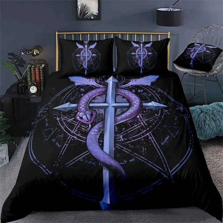 Cool%20Bull%20Head%20Duvet%20Cover%20Halloween%20Cross%20Bedding%20Set%20Microfiber%20Geometric%20Comforter%20Cover%20King%20Full%20For%20Kids%20Teen%20Adults%20Decor%20-%20Image%205