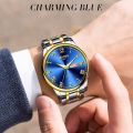 AIYISHI Business Quartz Men Watch Waterproof Calendar Watches Luminous Steel Strap Wristwatch. 