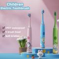 Child Teethbrush Ultrasonic Soft Bristles Cartoon Pattern Replacement Brush Heads Sonic Cleaning Toothbrush Household Ipx7.