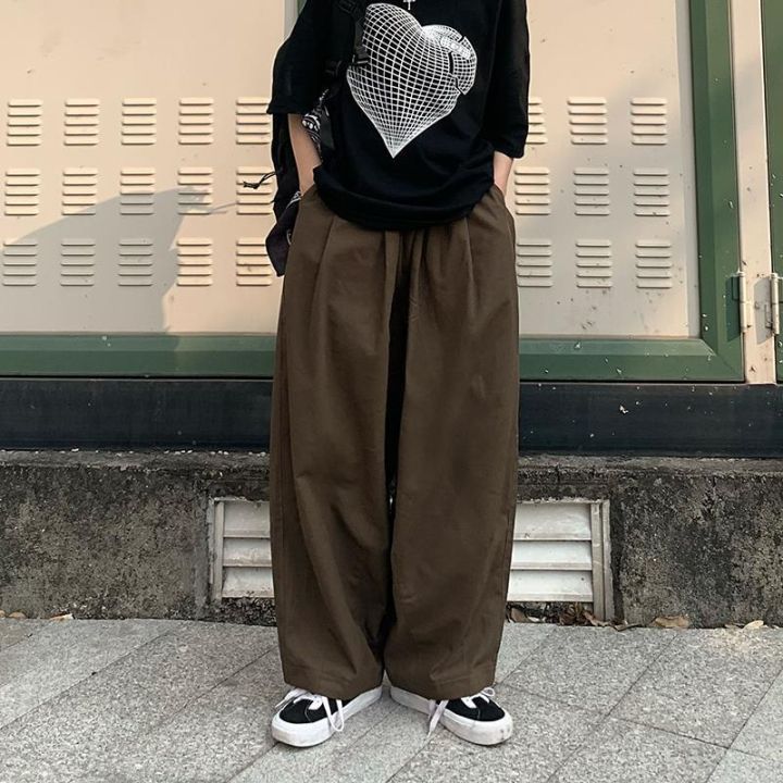Pants Casual Trend High Street Straight-Leg Trousers Summer Men ins Japanese Style Wide Leg Fashion Brand Loose Cargo Pants Harajuku Style