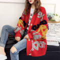 Fashion Casual Women Sweater Cardigan Autumn And Winter Loose Korean Version Thickened New Style With Knitted Medium Length Coat. 