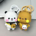 Cartoon Yier Panda Keychain Bubu Dudu Doll Anime Figure Pendant.