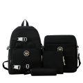 Four-piece set for the beginning of the school season, new simple girls' children's primary and secondary school school bags, large-capacity backpacks, college style backpacks. 