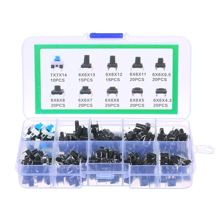 KOGEEK%20180PCS%20Tactile%20Push%20Button%20Switch%20Micro%20Momentary%20Tact%20Assortment%20Kit%2010%20Value%206%20x%206mm%204%20Pin%20Micro%20Switches%20-%20Image%202