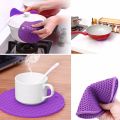 Round Silicone Non-Slip Heat Resistant Mat Coaster Cushion Placemat Pot Holder 18cm (1pair).