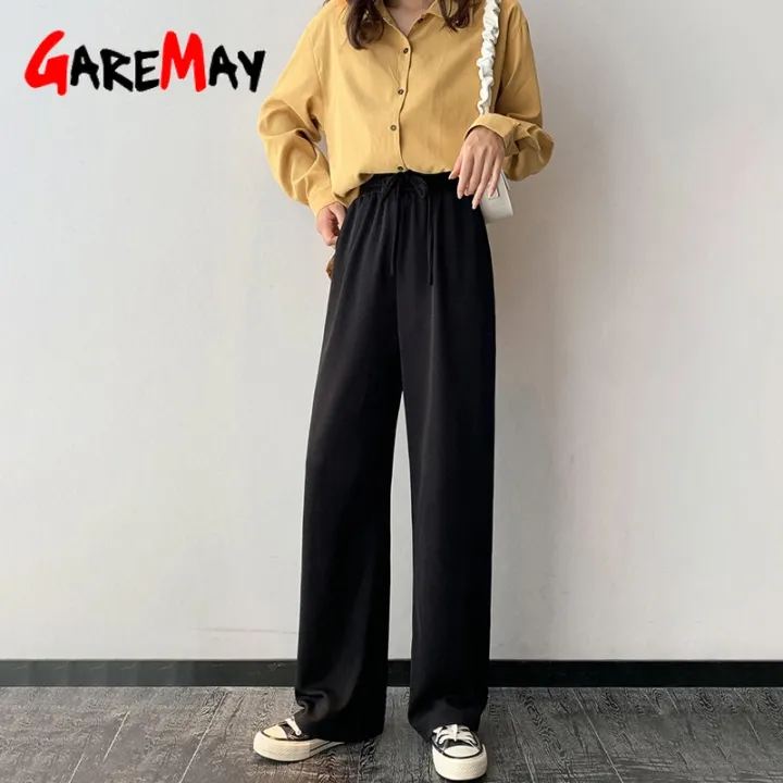 Slacks%20Women's%20Loose%20Summer%20Pants%20Soft%20Ice%20Silk%20Ankle-Length%20Black%20Wide%20Leg%20Pants%20Grey%20Khaki%20Women%20High%20Waisted%20Trousers%20-%20Image%206