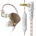 Hellodigi Q1Pro Retro Wood Grain In Ear Earphones Dynamic Stereo With Microphone Music Game Noise Reduction Wired Earphones.