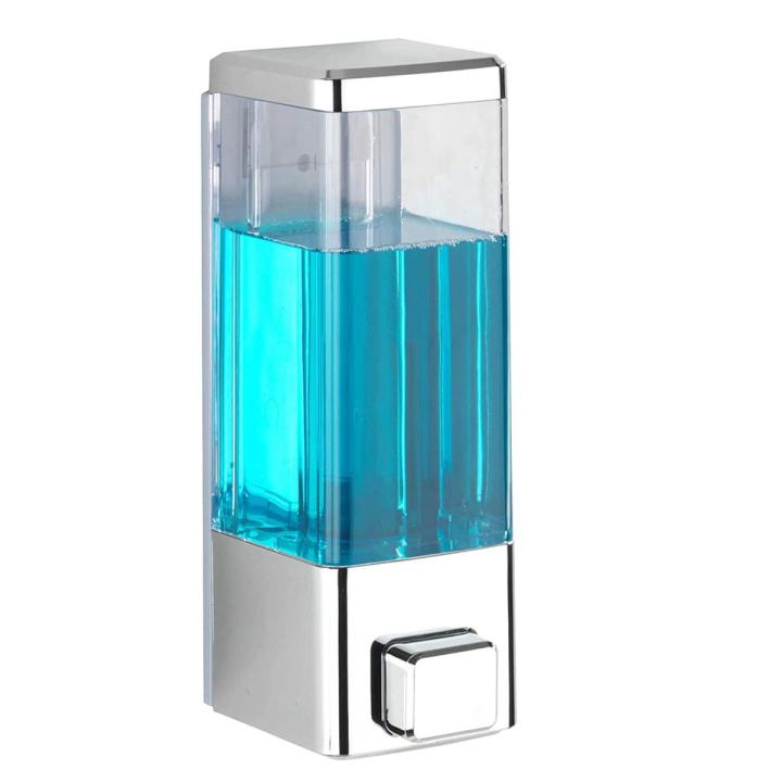 Soap Dispenser Liquid Push Button 350.ML Bath Pump soap Dispensers Hand wash Soap, Lotion, Shampoo Dispenser Wall Mounted for Bathroom Kitchen Hotel Office Chrome Finished Dispenser