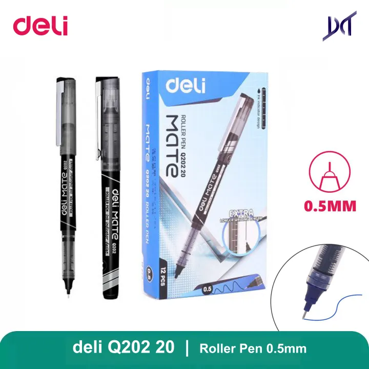 Deli%20Mate%20Q202%2020%20Roller%20Pen%202pcs%20-%20Black%20Ink%20-%20Image%202