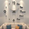 3D Wall Clock DIY Big Wall Clocks Modern Living Room Acrylic Mirror Stickers Self-Adhesive Quartz Watch Silent Home Decoration. 