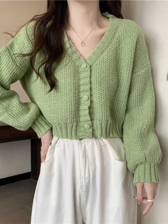 ITOOLIN%20Women%20Sweater%20Cardigan%20V-Neck%20Button%20Up%20Casual%20Knit%20Sweater%20Coat%20Sweet%20Cardigan%20Coat%20For%20Women%202023%20Autumn%20Winter%20-%20Image%204