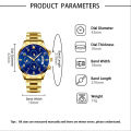 LO【Life waterproof】SHAARMS Fashion Man's Business Casual Watch Quartz Movement Steel Strap Simple Trendy Wristwatch with Calendar.