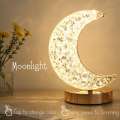 Bedroom Crystal Touch Dimming Night Light Girls Room Home Decor Aesthetics USB Bedside LED Ambient Table 3d Moon Lamp. 