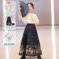 Women's Tang attire, Hanfu, girl's horse face suit, Chinese style skirt, summer ancient costume performance, children's formal dress skirt. 