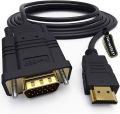 HDMI to VGA Adapter Cable, 6ft/1.8m Gold-Plated 1080P Male Active Video Converter Cord Support Notebook PC DVD Player Laptop TV Projector Monitor Etc.