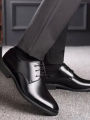 Men's Breathable Leather Shoes Black Soft Leather Soft Bottom Spring And Autumn Best Man Men's Business Formal Wear Casual Shoe KEEMEEUYZO.