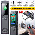 Rechargeable Voice recorder Easy-to-use High-capacity Compact Digital recorder 64GB Portable Audio recorder for Lectures. 