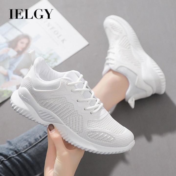 IELGY chic sneakers women's heightening breathable white shoes