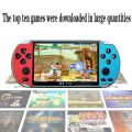 X7 PLUS 5.1 Inch Large Screen PSP Handheld Game Machine, Retro Classic Mini FC Game Player Support GBA / Arcade.