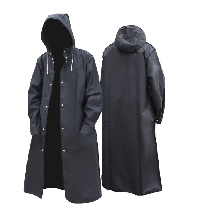 RainCoat%20Black%20Fashion%20Adult%20Long%20Women%20And%20Men's%20Raincoat%20Waterproof%20Hooded%20Outdoor%20Fishing%20Mountaineering%20Thickened%20Poncho%20-%20Image%203
