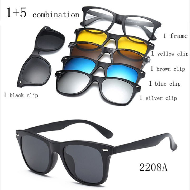 6 in 1 Magnetic Clip Polarized UV Protection Sunglasses Daraz .bd