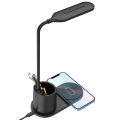 New wireless charger 15W fast charging LED desk lamp stepless dimming pen holder storage office study desktop desk lamp. 