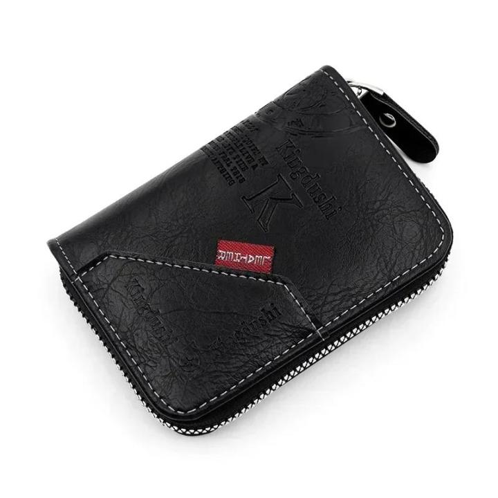 Dropshipping%20High%20Quality%20PU%20leather%20Business%20Card%20Holder%20Men%20Classic%20Retro%20Multi-function%20Multi-card%20Slot%20Zipper%20Id%20Card%20Holder%20-%20Image%203