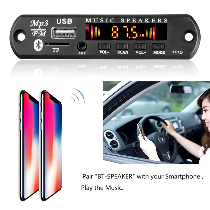MP3%20Decoder%20Board%209V-12V%20Wireless%20Bluetooth%205.0%20MP3%20Player%20with%20Remote%20Control%20Car%20Audio%20FM%20Radio%20Module%20Support%20USB%20TF%20AUX%20-%20Image%204