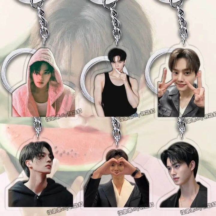 Korean Idol Anime KeyChain Song Kang Men Key Chain for Women Fashion Creative Charms Role Figure Acrylic Keyring Pendant Gift