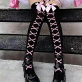 Sweet Girls Bow Over Knee Socks Harajuku Streetwear Black Thigh High Stockings Women Long Socks. 