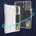 Bluetooth Keyboard Transparent, Multi Device Ultra Thin Portable Wireless Keyboard for Smartphone Tablet Laptop, Backlit Mini Rechargeable Keyboard for IOS Android Windows (Black). 