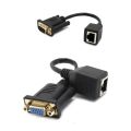 1PC VGA Extender Male/Female to RJ45 Ethernet Female LAN CAT5 CAT6 Network Cable Adapter. 