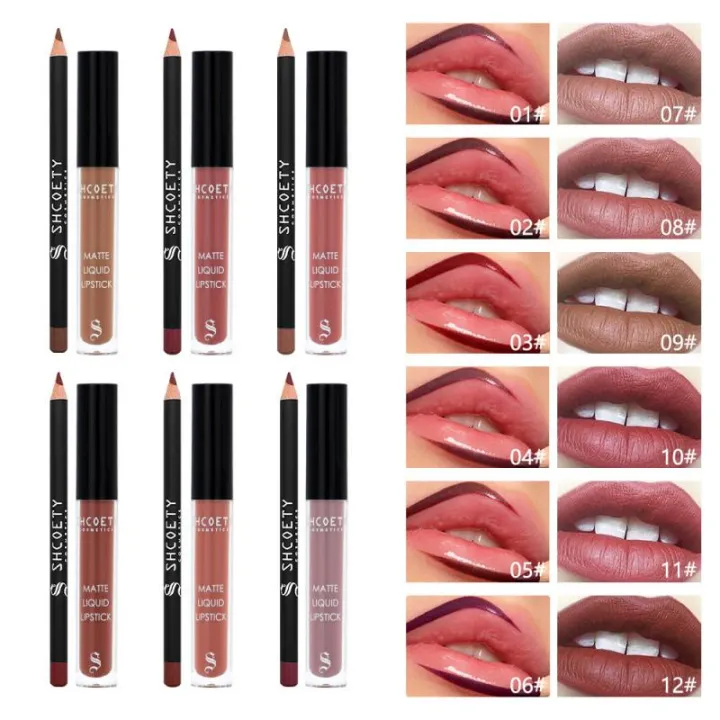 2pcs%20Matte%20Lip%20Liner%20Lip%20Glaze%20Set%20Lasting%20Color%20Lip%20Gloss%20High%20Pigment%20Lip%20Tinted%20Red%20Durable%20Non-stick%20Cup%20Lipstick%20Waterproof%20FeeoiF%20-%20Image%203