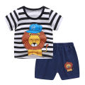 GC 2-piece Boys Round Neck Short Sleeves T-shirt Shorts Two-piece Set Breathable Cotton Suit. 