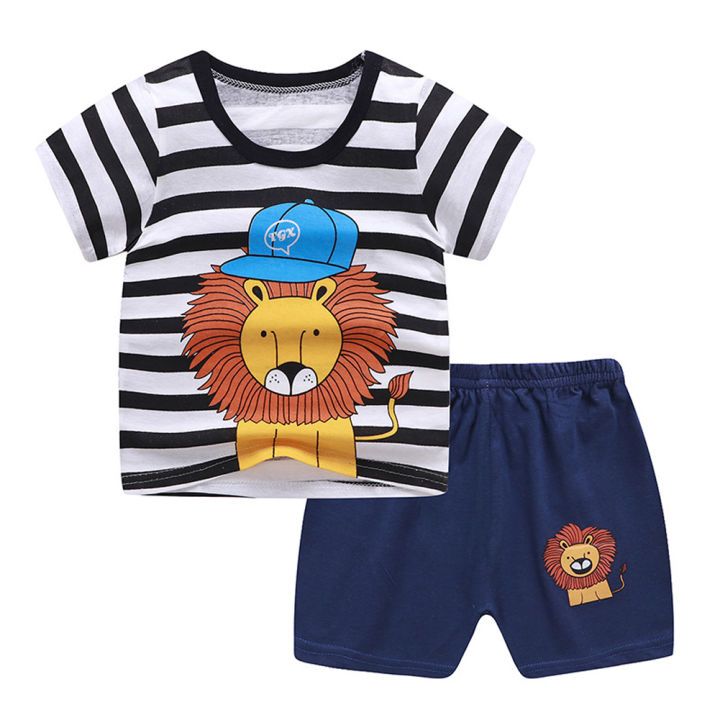 GC%202-piece%20Boys%20Round%20Neck%20Short%20Sleeves%20T-shirt%20Shorts%20Two-piece%20Set%20Breathable%20Cotton%20Suit%20-%20Image%207