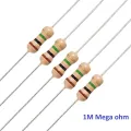 25Pcs 1M Ohm Carbon Film Resistor 1/4 W Resistance 0.25 Watt 250mW 5% Tolerance For DIY by Akram Electronics. 