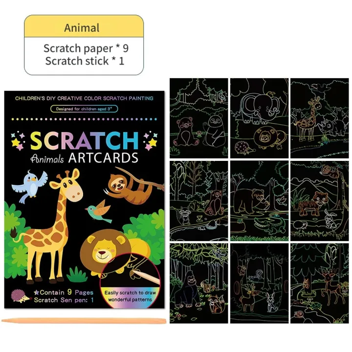 Magic%20Rainbow%20Color%20Scratch%20Painting%20Card%20Set%20Cartoon%20Coloring%20Books%20Drawing%20Board%20Kids%20DIY%20Educational%20Toys%20Children%20Gifts%20Toy%20-%20Image%206
