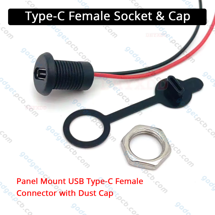 Panel%20Mount%20USB%20Type-C%20Charging%20Female%20Socket%20Type-C%20Waterproof%20Female%20Connector%20Jack%20with%20Dust%20Cap%20-%20Image%203