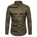 New Men Gothic Shirt Camisas Individuality Men's Fashion Plaid Long-sleeved Shirt Male Casual High Quality Shirt. 