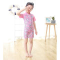 Girl Kid Jumpsuit Swimwear Cartoon Fast Dry Surfing Short Sleeve Beachwear for 3-12Y. 
