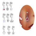 Faux Belly Ring Snake Belly Piercing Clip on Umbilical Navel Belly Button Cartilage Clip on Earrings Body Jewelry.