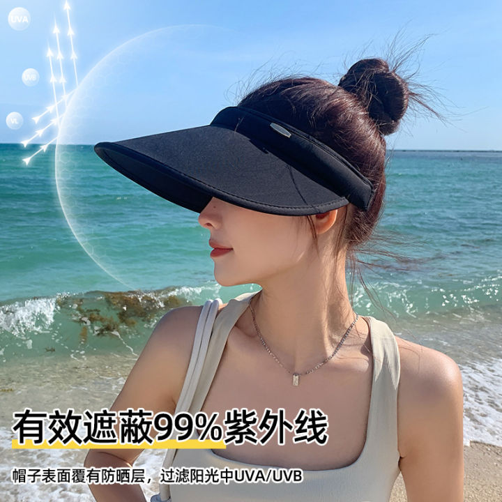 Topless Hat Summer Sun Protection Uv Protection Riding Wild Big Brim Outdoor Sports Cover Face Sun Hat