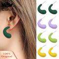 Carat Natural Urban Earrings Chic Candy Color C-shaped Earrings for Women Lightweight Ear Jewelry for Prom Cocktail Parties Trendy Style C-ring Earrings. 