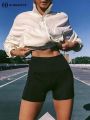HIGHDAYS Solid Biker Shorts For Women With Pocket High Waist Fitness Workout Shorts Push Up Gym Yoga Pants Csual Sweatpant. 