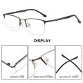 CLLOIO Men Business Glasses Anti Blue Light Reading Glasses High Quality Half-Frame Myopia Prescription Optical Eyeglasses 86025. 