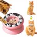 Cat Slow Feeder Interactive Puzzle Bowl with Non-Slip Base, Fun Pet Toy for Indoor Cats Mental Stimulation.