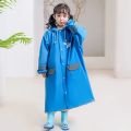 Korean Style Kid's Rain Poncho with Safety Reflective Stripes Students Waterproof Full-body Raincoat Reserved Backpack Space. 